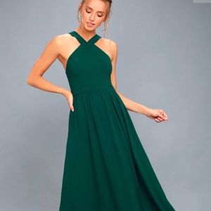 lulu’s Forest Green Maxi Dress|NWT